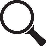 A black magnifying glass.